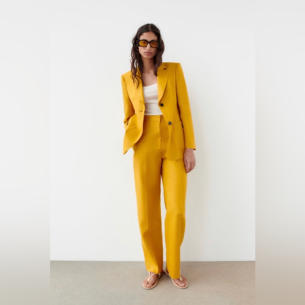 Zara Mustard Linen Pants